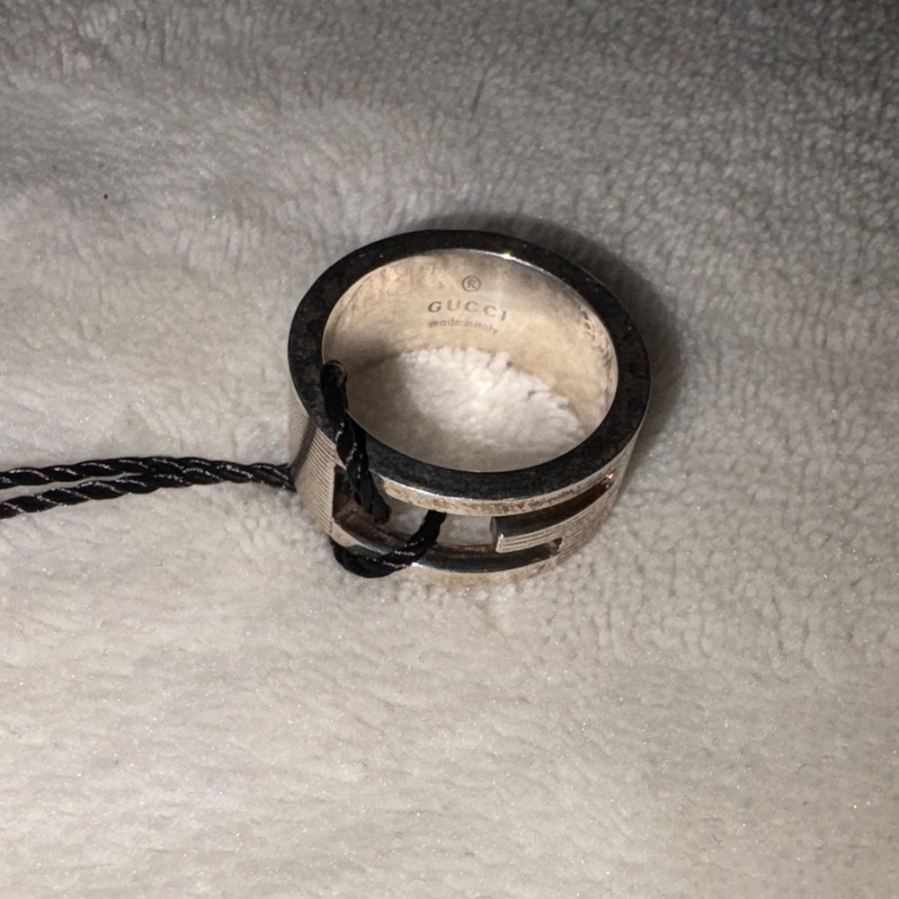 Authentic Silver Gucci pinky ring